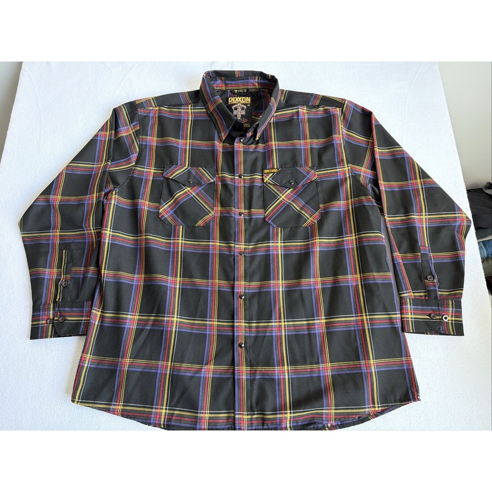 Dixxon Flannel Guns N Roses Appetite For Destruction Plaid Shirt Mens 4XL Black